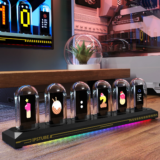 Oferta de Reloj Nixie RGB USB Despertador ovalado IPS a 54.99€