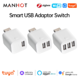 Oferta de Relé USB de 1,2 y 3 tomas Zigbee Tuya Smart Life a 6.39€