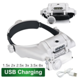 Oferta de Gafas de aumento LED para soldar Recargable por USB a 19.59€