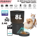 Oferta de Comedero Gatos 8L 1080p Dispensador WiFi 5G a 71.99€