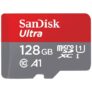 Oferta de SanDisk 128GB Ultra, Tarjeta de memoria microSDXC, hasta 140 MB/s + adaptador SD a 20.69€